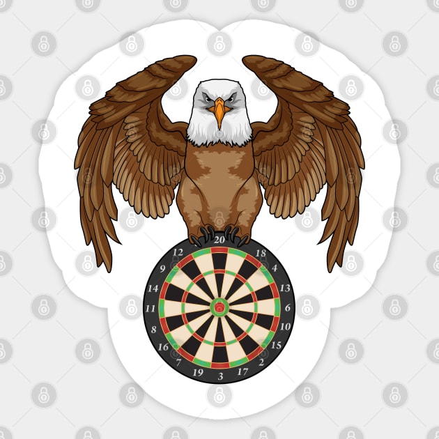 Eagle at Darts with Dartboard Sticker by Markus Schnabel